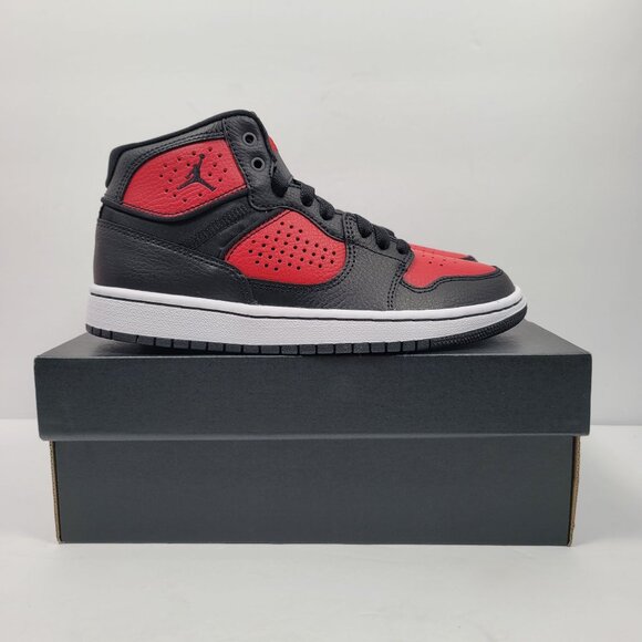 Nike Air Jordan Access Youth Black & Red Mid-Top Sneakers AV7941-006 US Size 4Y - Picture 1 of 10